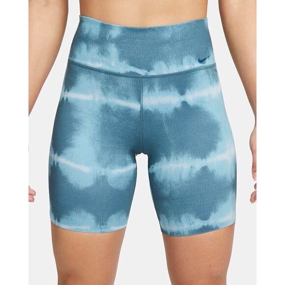 Nike Women One Luxe Dri-FIT Mid-Rise Training Shorts DO7814-058 Blue Size Small - Picture 3 of 9